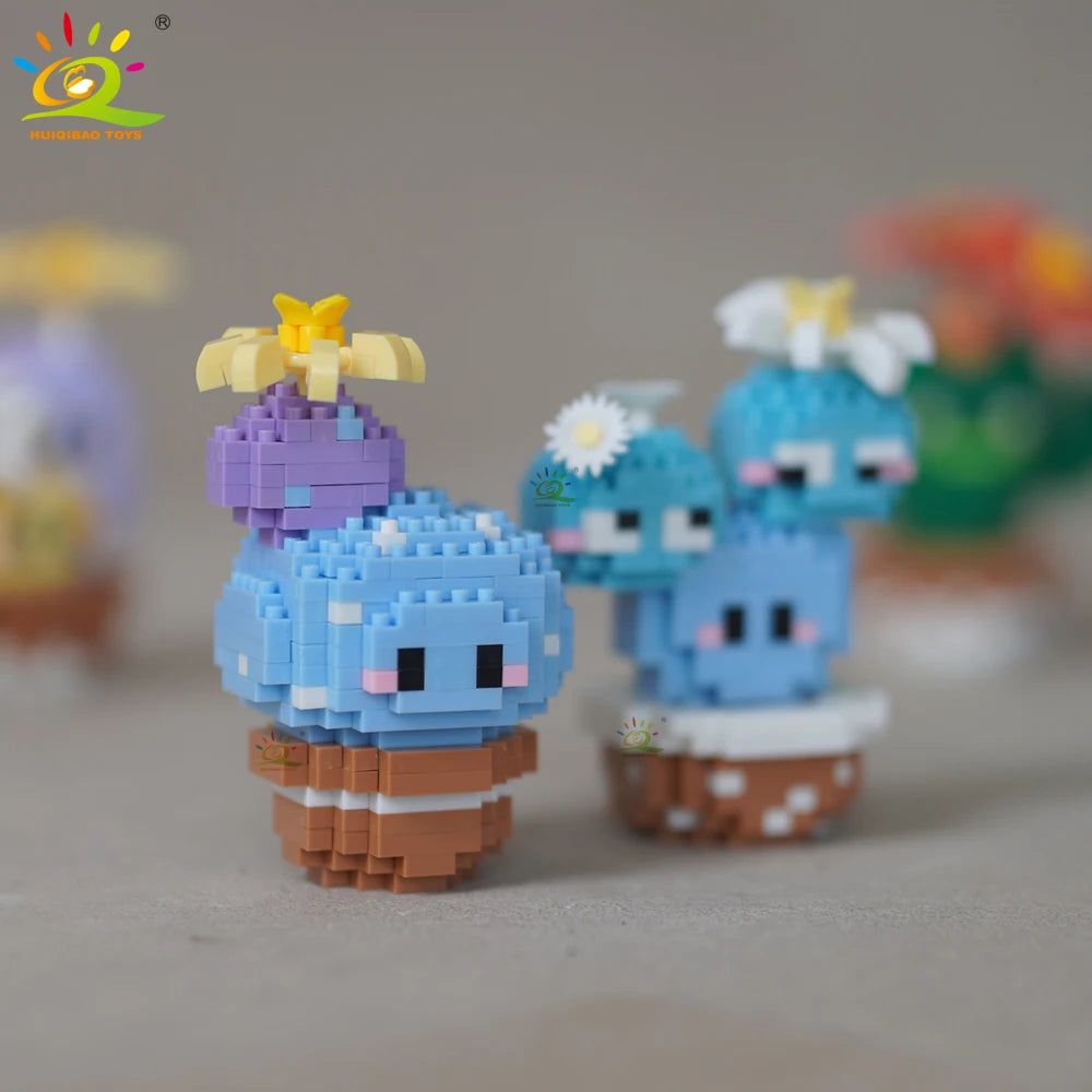 Mini Puzzle 3D Botanique en Micro-Briques - Collection Cactus et Succulentes