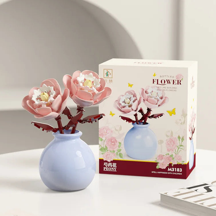 Puzzle 3D Fleurs en Pot – Compositions Florales Variées en Micro-Briques Décoratives