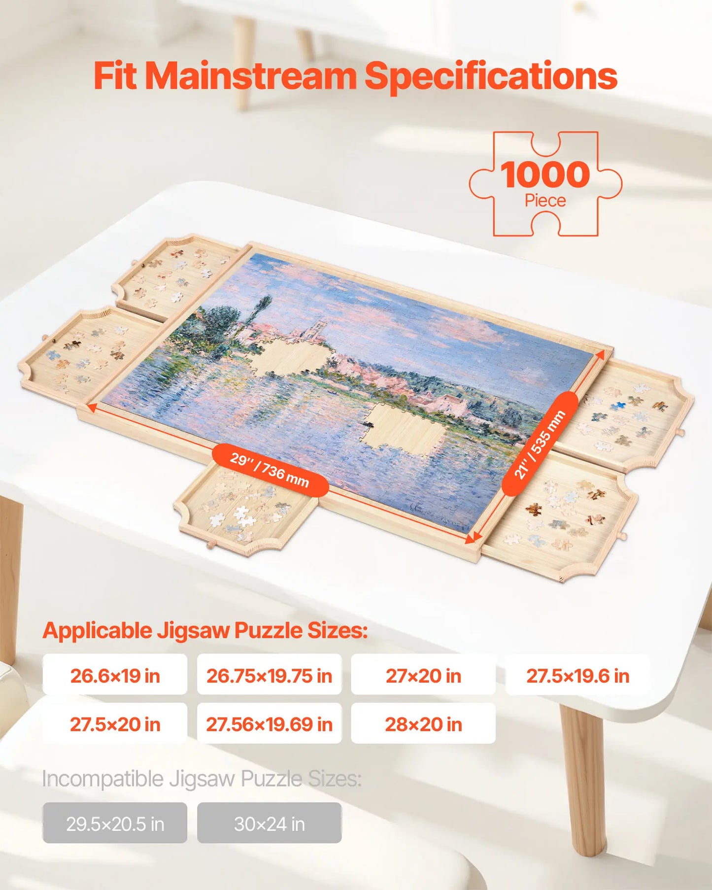 Planche rotative pour Puzzle 1000 Pièces avec bacs de tri