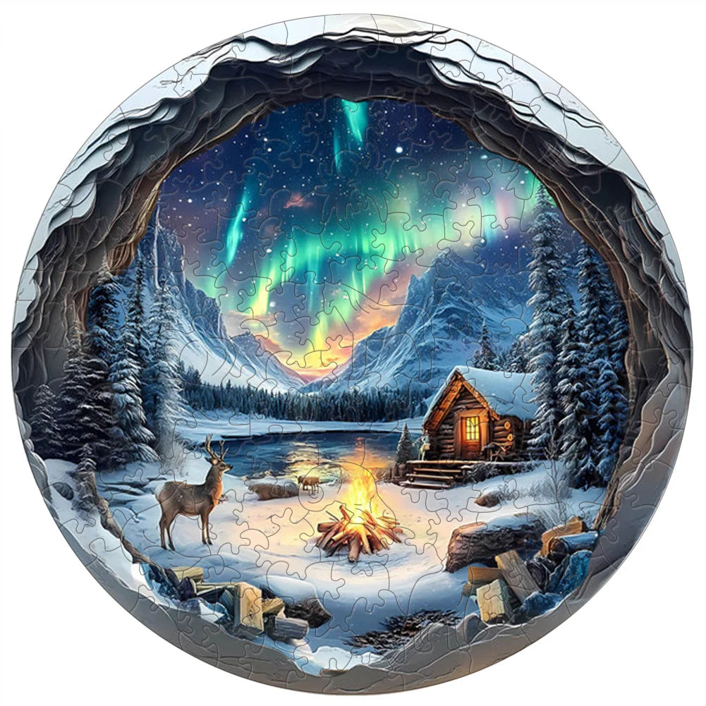 Puzzle en bois - Panorama Nordique (Art, Paysage)