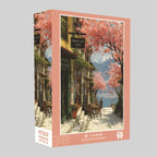 Puzzle Café Cerisier en Fleurs - Paysage Printanier - 1100 Pièces