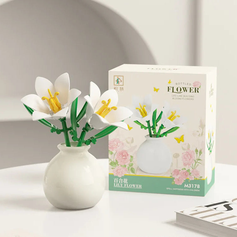 Puzzle 3D Fleurs en Pot – Compositions Florales Variées en Micro-Briques Décoratives