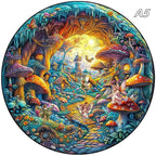 Puzzle en bois : Village de champignons féérique