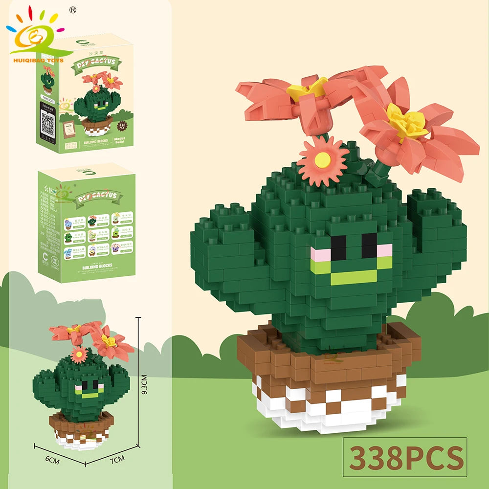 Mini Puzzle 3D Botanique en Micro-Briques - Collection Cactus et Succulentes