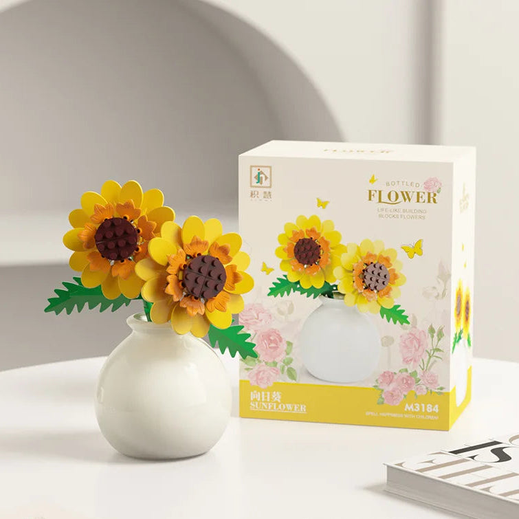 Puzzle 3D Fleurs en Pot – Compositions Florales Variées en Micro-Briques Décoratives