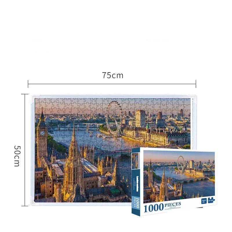 Puzzle 1000 Pièces - Londres, La Tamise (Paysage, Ville, Adulte)