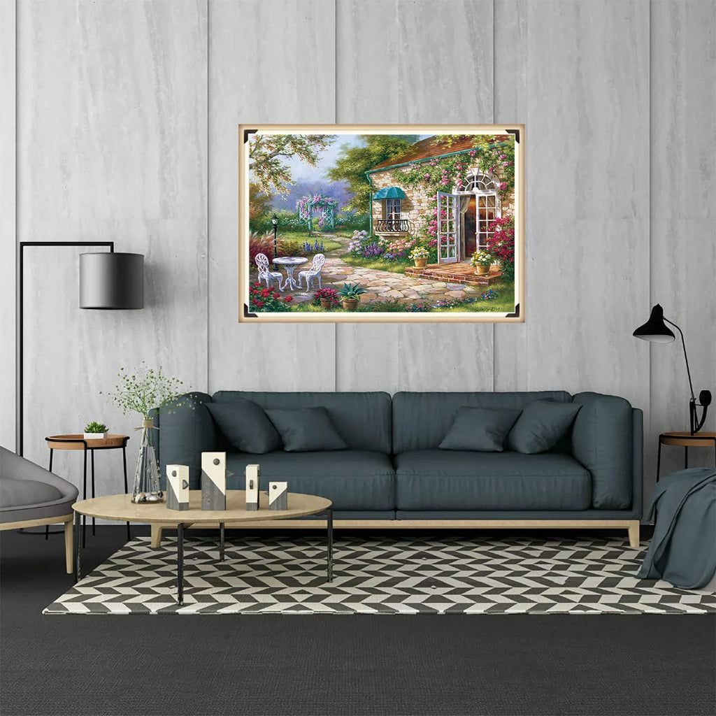 Puzzle 1000 Pièces - Jardin Fleuri (Paysage, Adulte)