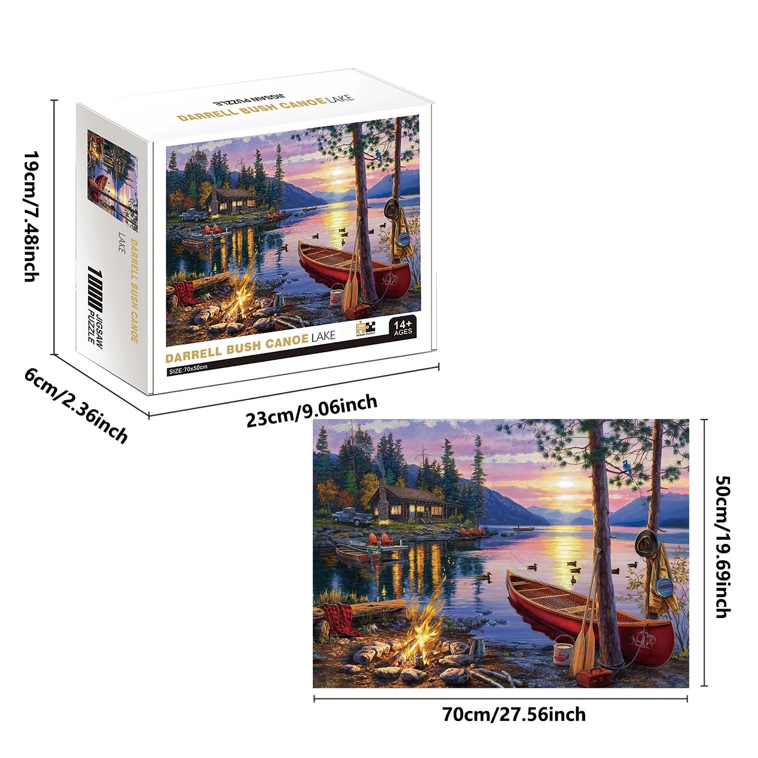 Puzzle 1000 Pièces - Lac aux Canoës, Darrell Bush (Adulte, Art)