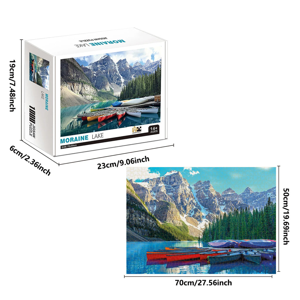 Puzzle 1000 Pièces - Le Lac Moraine, Canada (Paysage, Adulte)