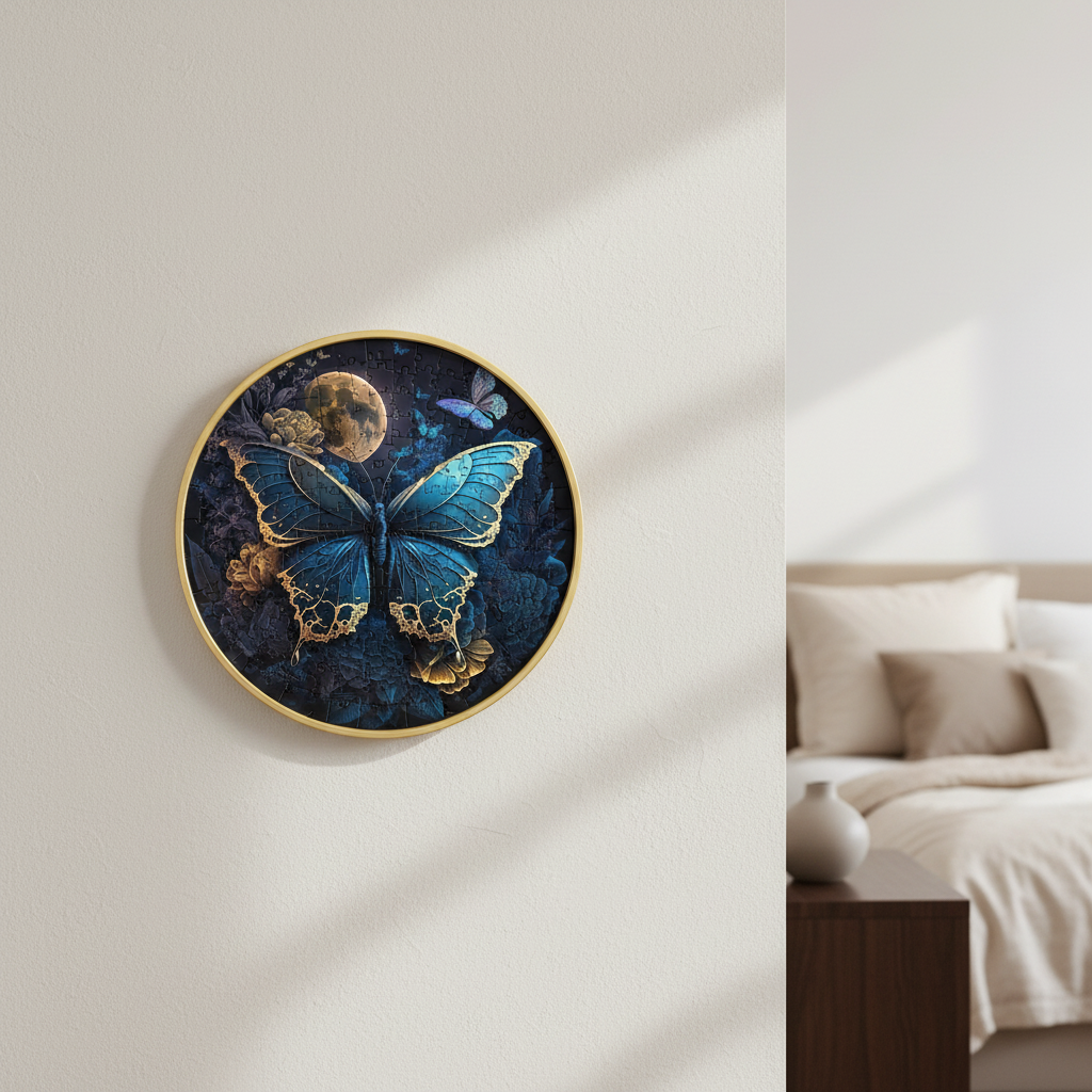 Puzzle en bois Papillon de Nuit – Illustration nocturne artistique