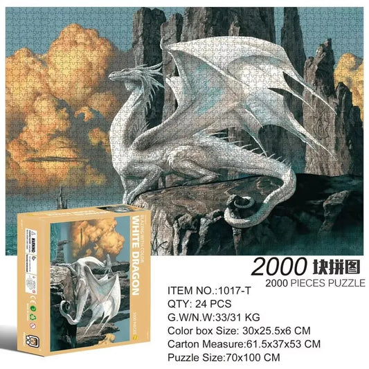 Puzzle 2000 Pièces - Dragon blanc (Artwork, Adulte)
