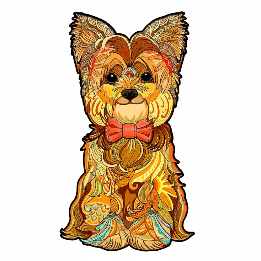 Puzzle en bois : Chien Yorkshire Terrier