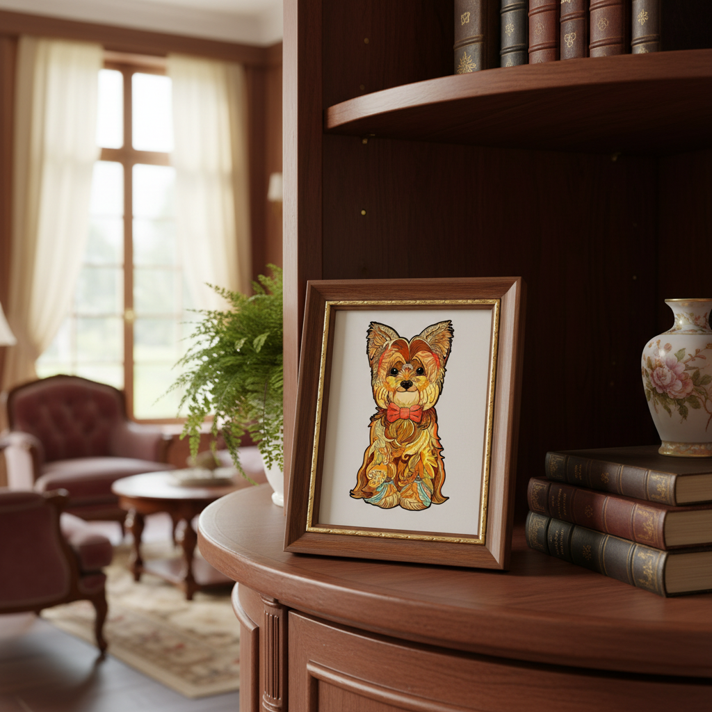 Puzzle en bois : Chien Yorkshire Terrier