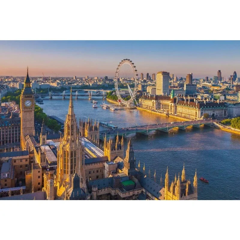 Puzzle 1000 Pièces - Londres, La Tamise (Paysage, Ville, Adulte)