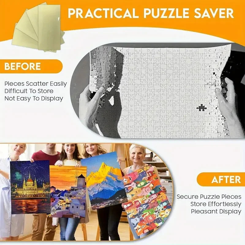 Feuilles de protection adhesives pour puzzle
