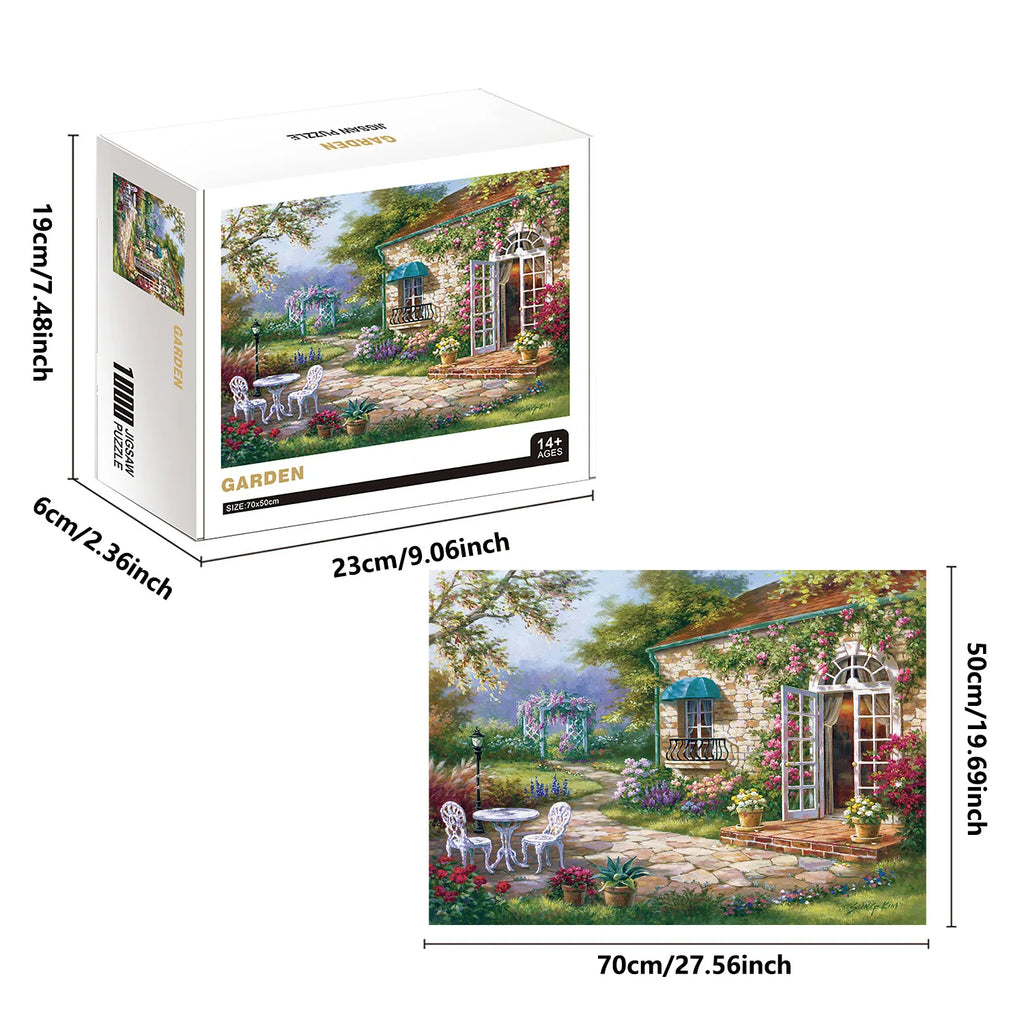 Puzzle 1000 Pièces - Jardin Fleuri (Paysage, Adulte)