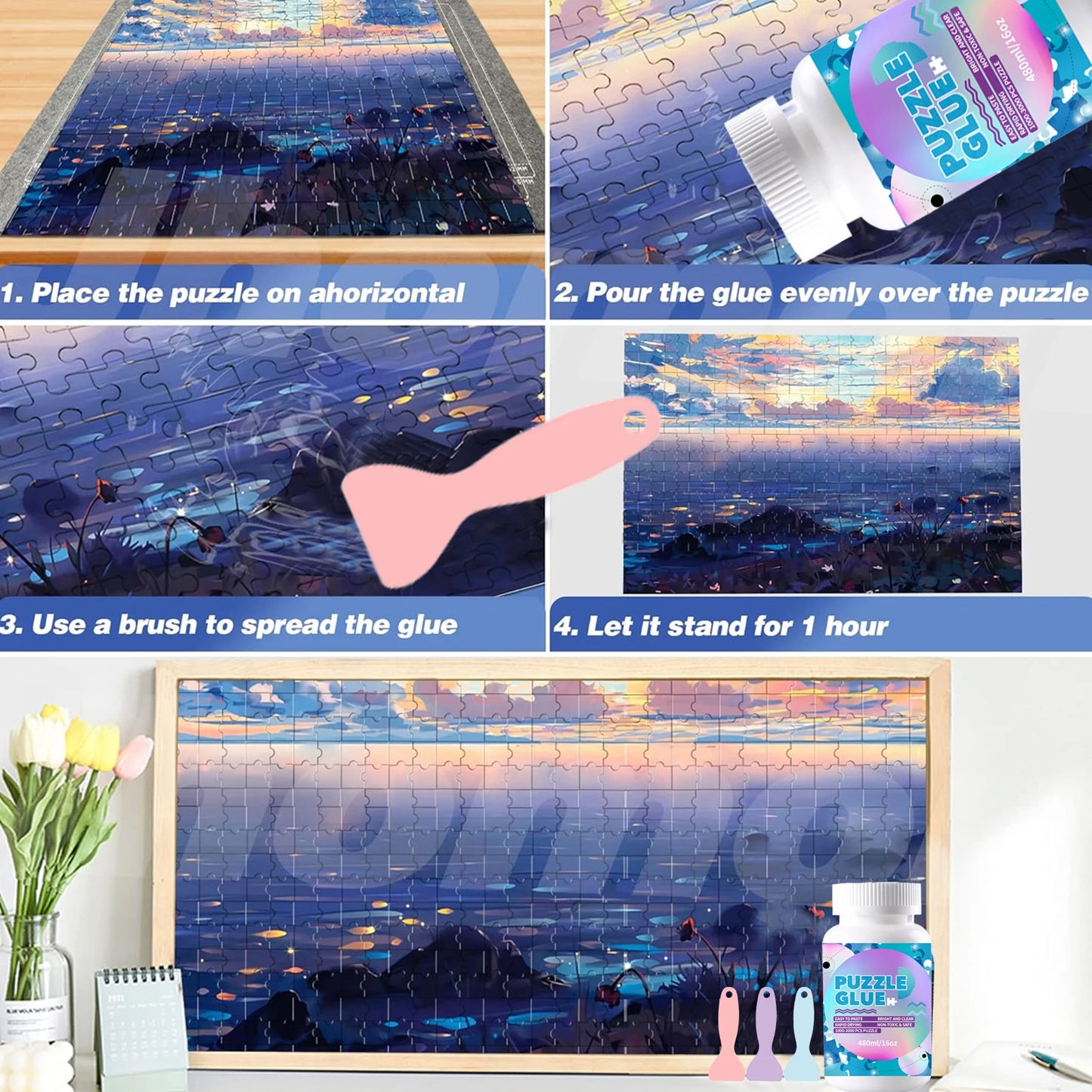 Colle pour puzzle avec applicateur