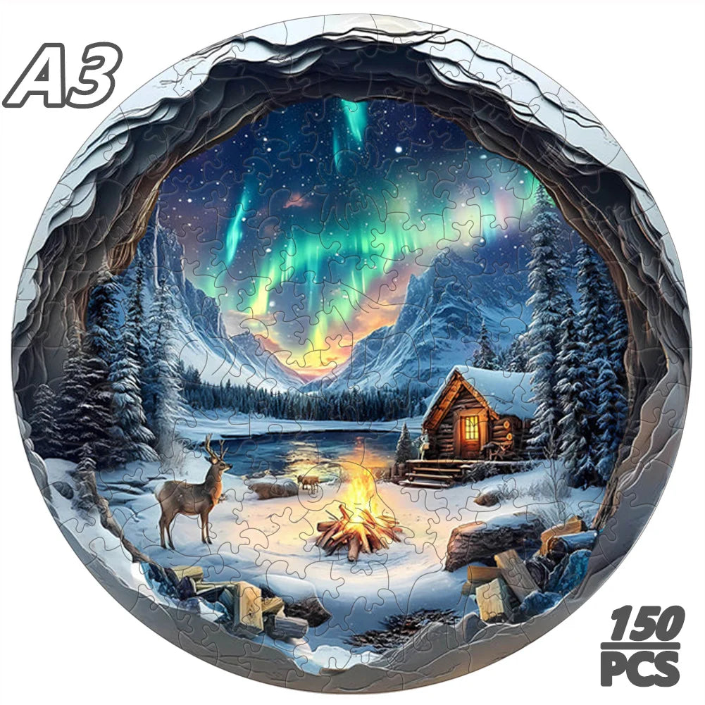 Puzzle en bois - Panorama Nordique (Art, Paysage)