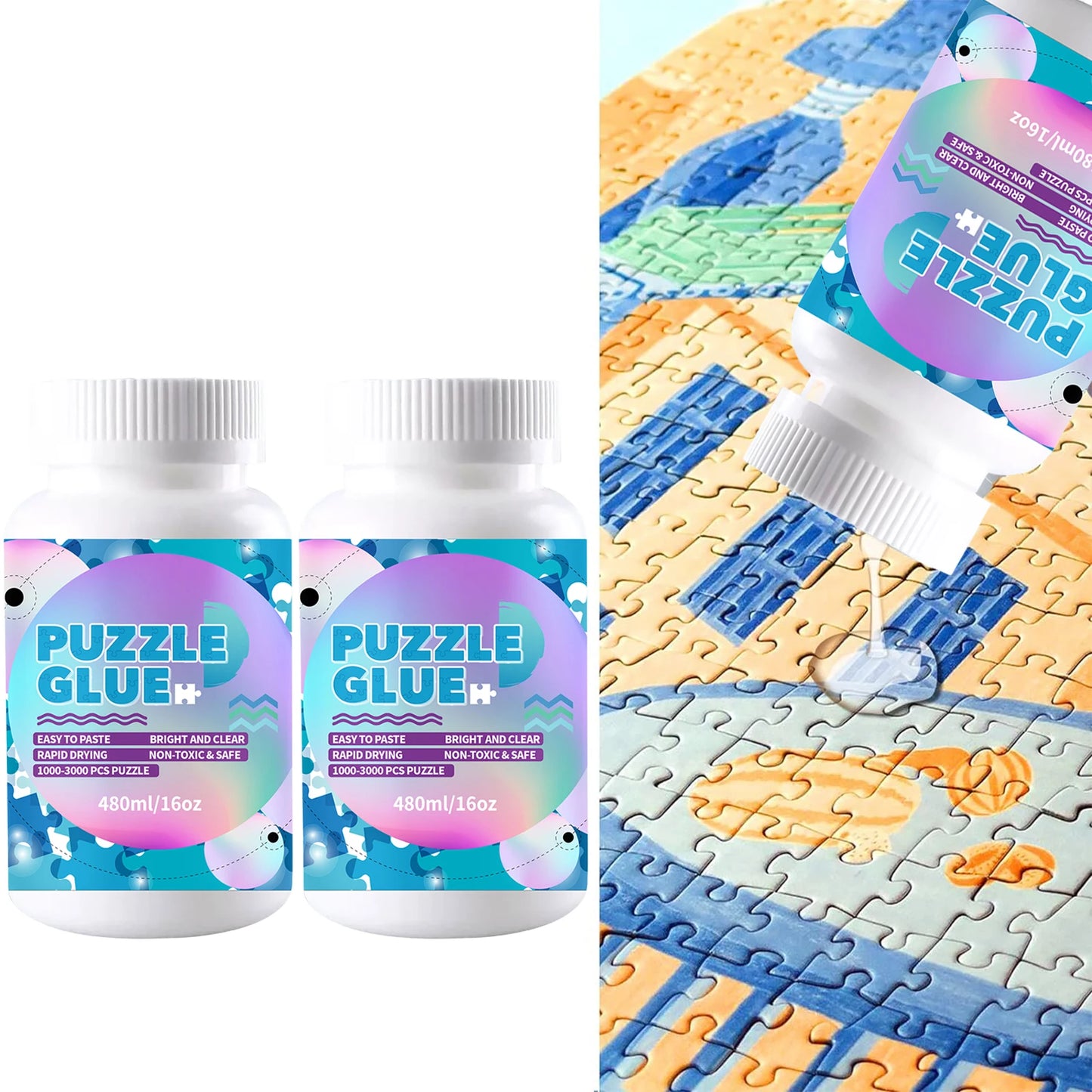 Colle pour puzzle avec applicateur