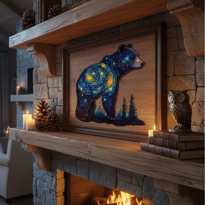Puzzle en bois : Ours Galaxie