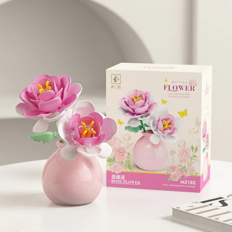 Puzzle 3D Fleurs en Pot – Compositions Florales Variées en Micro-Briques Décoratives