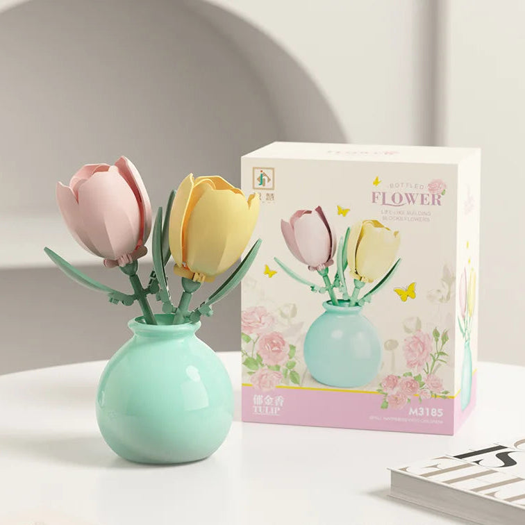 Puzzle 3D Fleurs en Pot – Compositions Florales Variées en Micro-Briques Décoratives