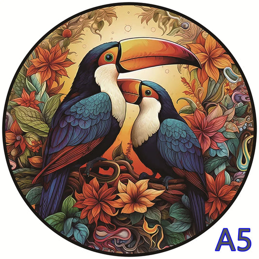Puzzle en bois – Toucans exotiques & fleurs