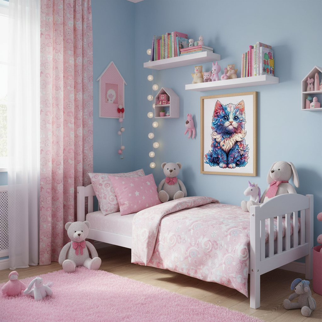 Puzzle en bois : Chat fleuri (Animaux, Art)