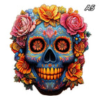 Puzzle en bois – Calavera florale