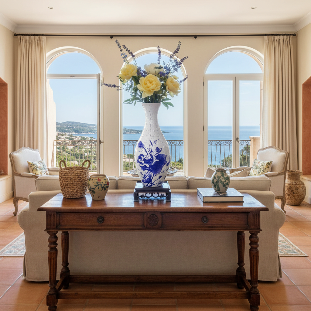 Vase Puzzle 3D Motif Floral Chinois Bleu Ming 160 Pièces