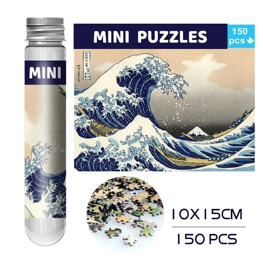 Mini Puzzle 150 Pièces - La Grande Vague de Kanagawa, Hokusai (Art, Cadeau)
