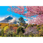 Puzzle 1000 Pièces - Fleurs de cerisier au château d'Osaka, Japon (Paysage, Art)