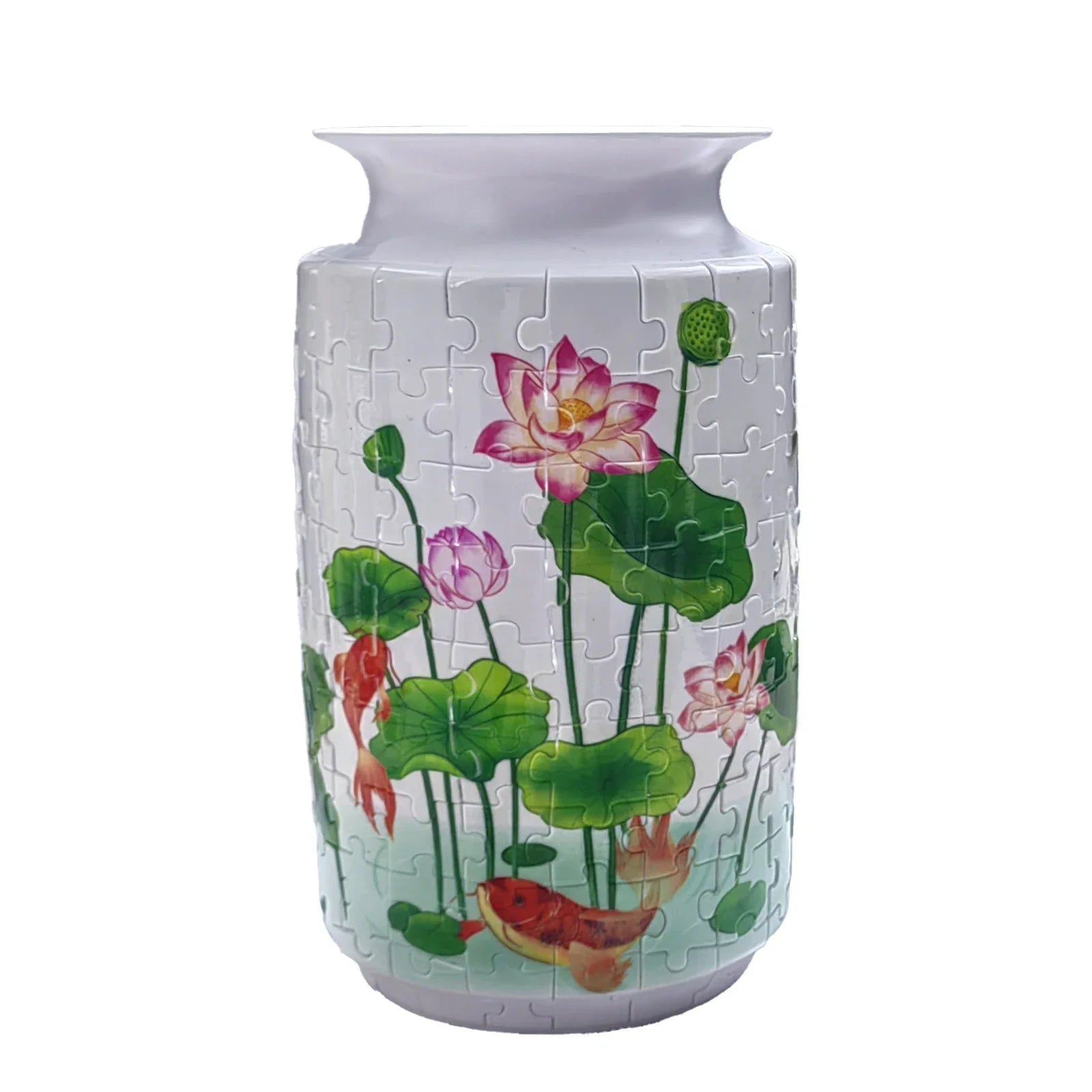 Vase Puzzle 3D Céramique 160 Pièces - Art Floral Asiatique et Étang Zen - Loisir Créatif Adulte