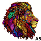Puzzle en bois : Lion royal coloré