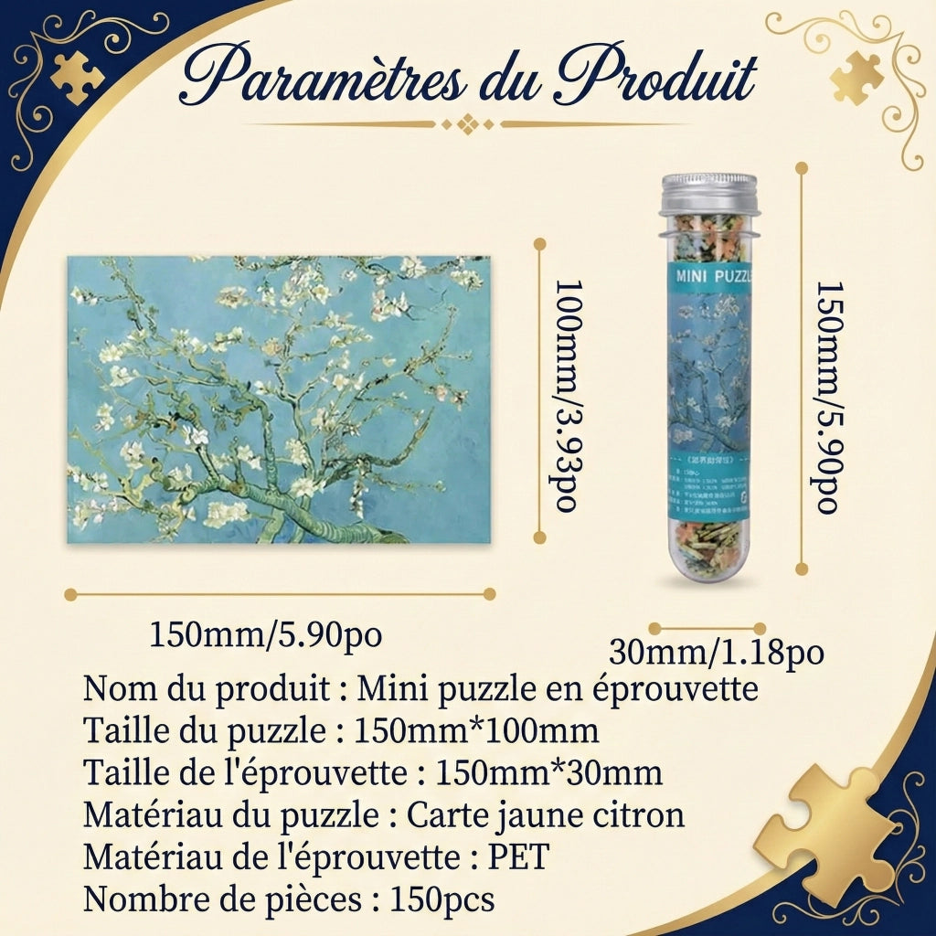 Mini Puzzle 150 Pièces - La Grande Vague de Kanagawa, Hokusai (Art, Cadeau)