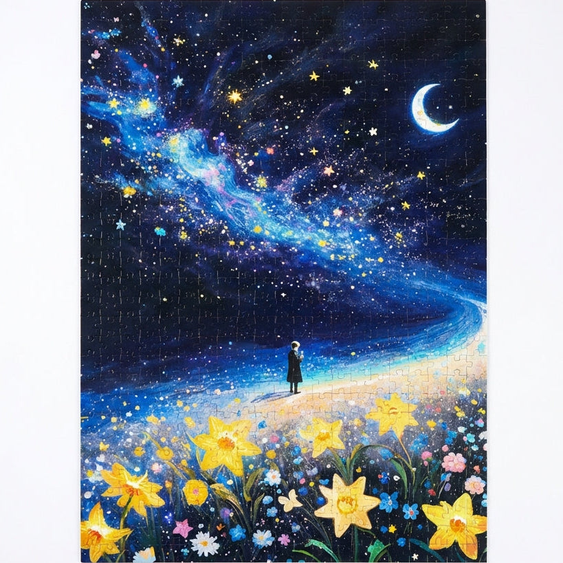 Puzzle Ciel Étoilé & Océan de Fleurs - Rêve Galactique - 1100 Pièces