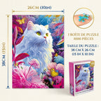 Micro Puzzle Le Chat Blanc du Jardin Secret - 1000 Pièces