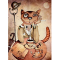 Mini Puzzle 1000 Pièces "Dapper Cat" - Le Chat Dandy au Café - Format Compact