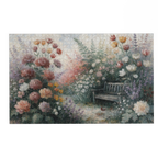 Puzzle en bois Le Banc Fleuri - Collection Signature L'Art du Puzzle. Composition florale lumineuse et colorée.