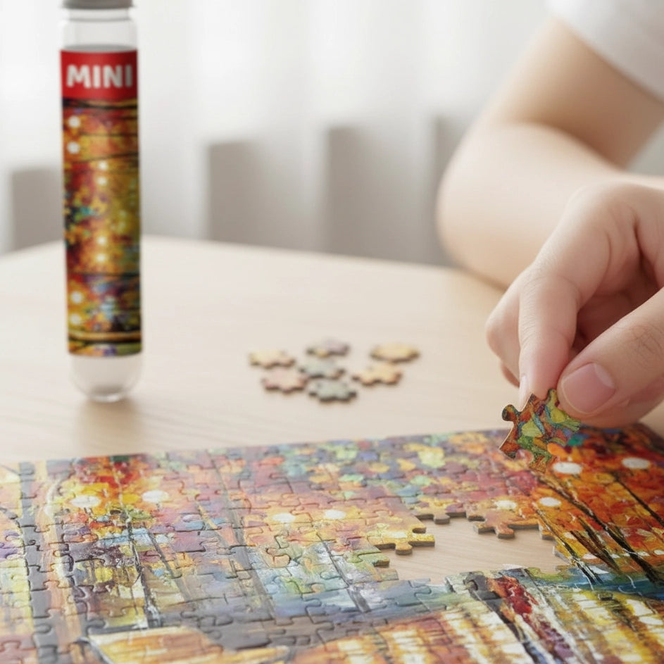 Mini Puzzle 150 Pièces - Le Bruit de la Pluie, Leonid Afremov (Art, Adulte)