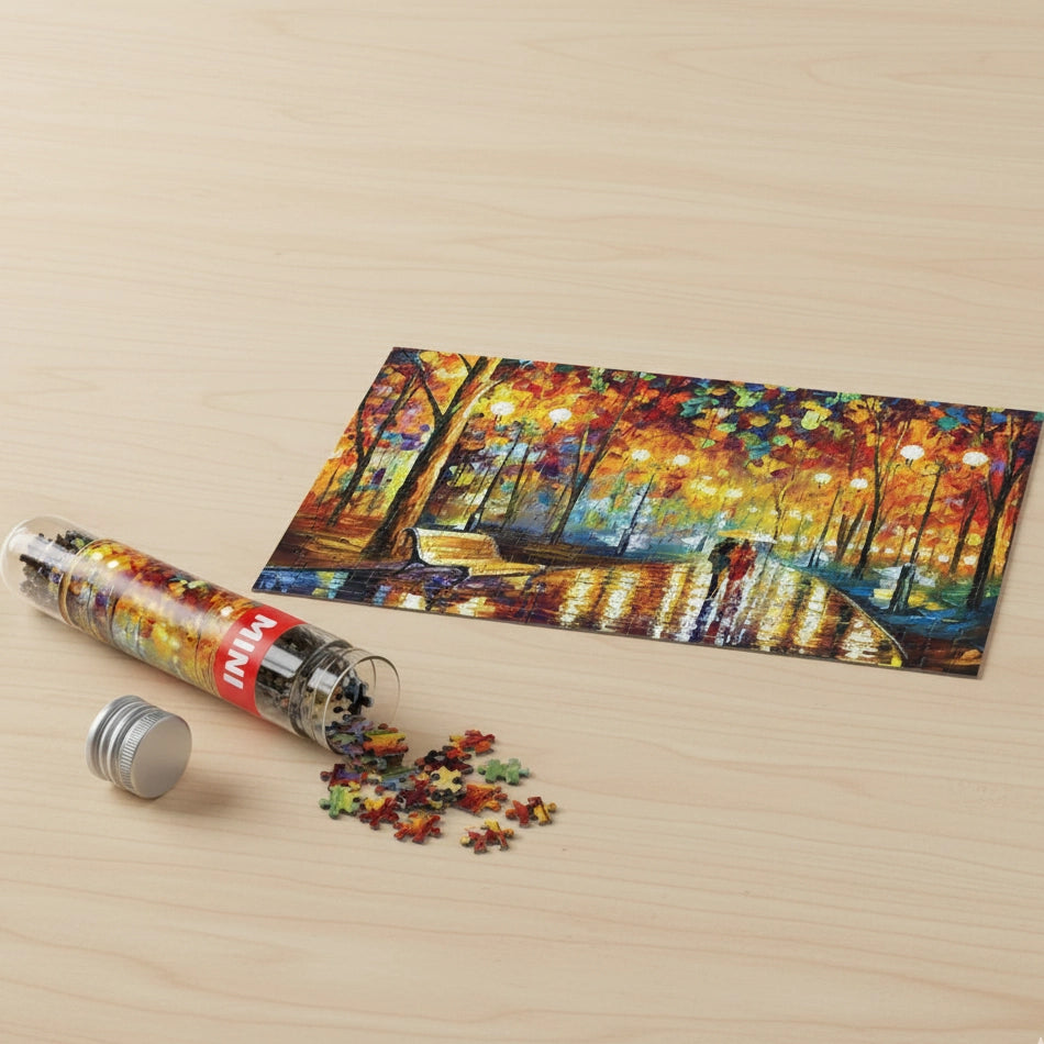 packshot Mini Puzzle 150 Pièces - Le Bruit de la Pluie, de Leonid Afremov (Art, idée cadeau)