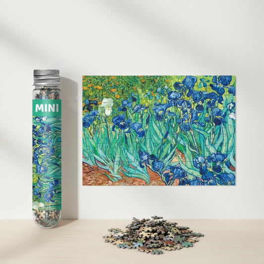 Mini Puzzle carte postale 150 Pièces - Iris de Van Gogh, idée cadeau