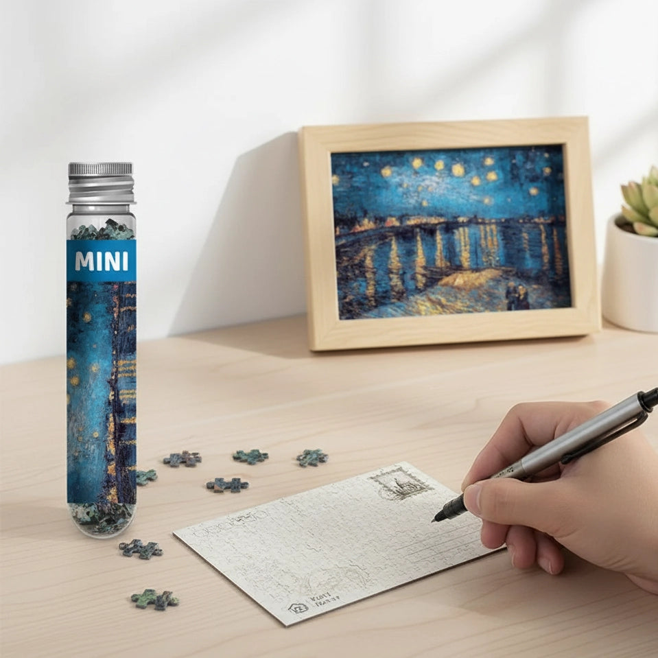 Mini Puzzle 150 Pièces - Nuit Étoilée sur le Rhône, Van Gogh (Art, Adulte)