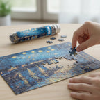 Mini Puzzle 150 Pièces - Nuit Étoilée sur le Rhône, Van Gogh (Art, Adulte)