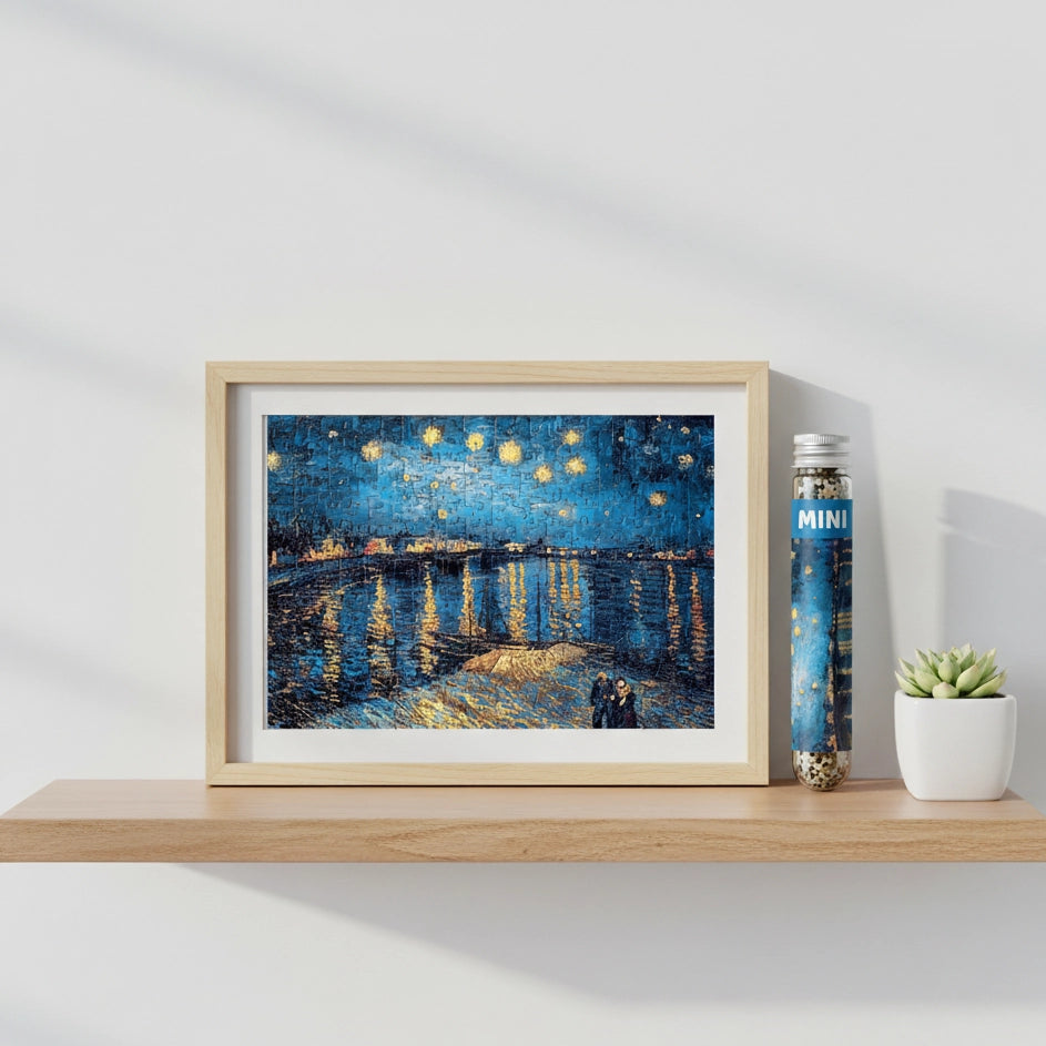 Mini Puzzle 150 Pièces - Nuit Étoilée sur le Rhône, Van Gogh (Art, Adulte)
