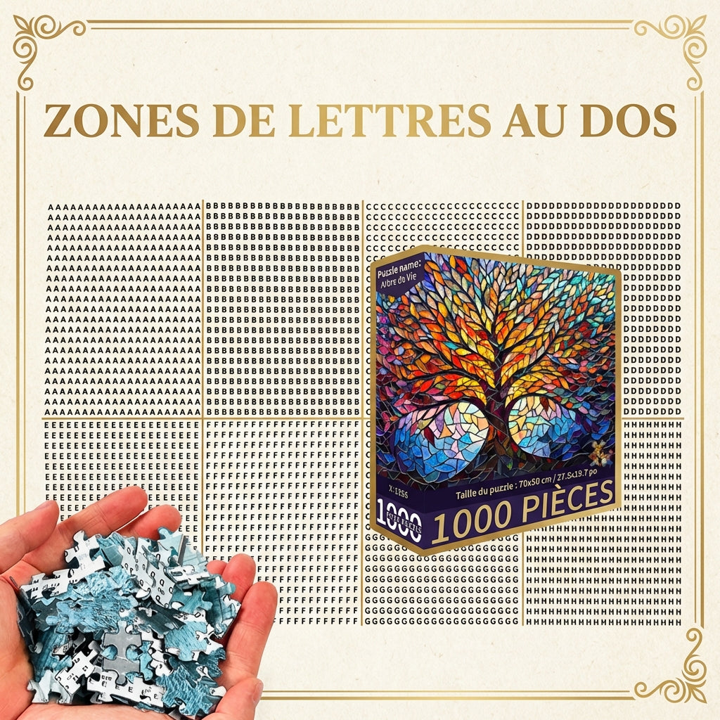 Puzzle Arbre de Vie - Vitrail Coloré - 1000 Pièces