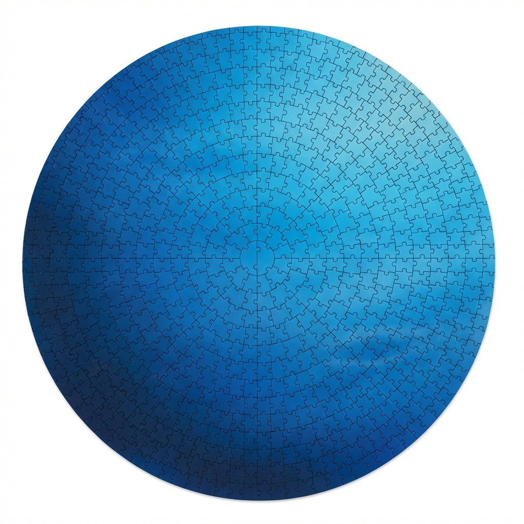 Puzzle Rond Planète Neptune - Voyage Spatial & Dégradé Bleu - 750 Pièces