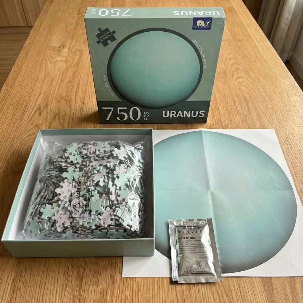 Puzzle Rond Planète Uranus - Espace & Dégradé Cyan - 750 Pièces