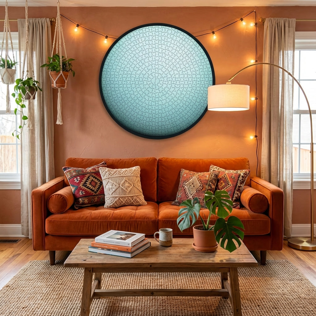 Puzzle Rond Planète Uranus - Espace & Dégradé Cyan - 750 Pièces