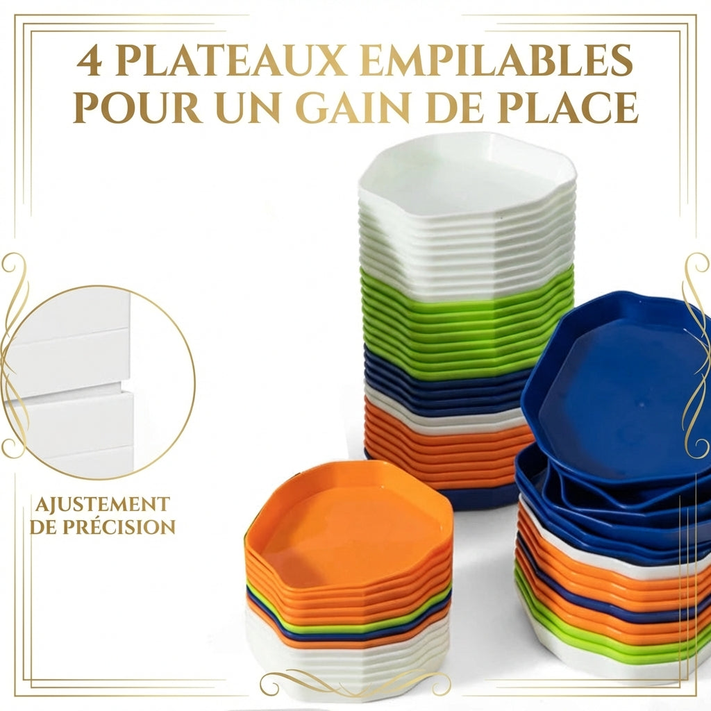 Set de 4 Plateaux de Tri pour Puzzle - Empilables - 15,5 cm